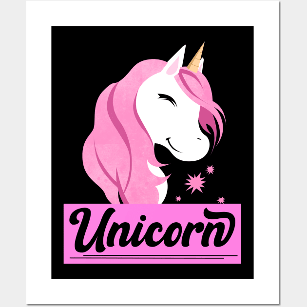 Pink Unicorn Wall Art by Imutobi